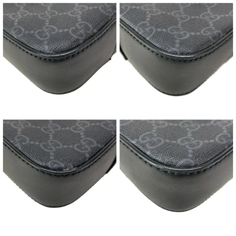 GUCCI GG Supreme Messenger Bag Black Gray Multi PVC Leather - 762-073125 - Picture 6 of 14